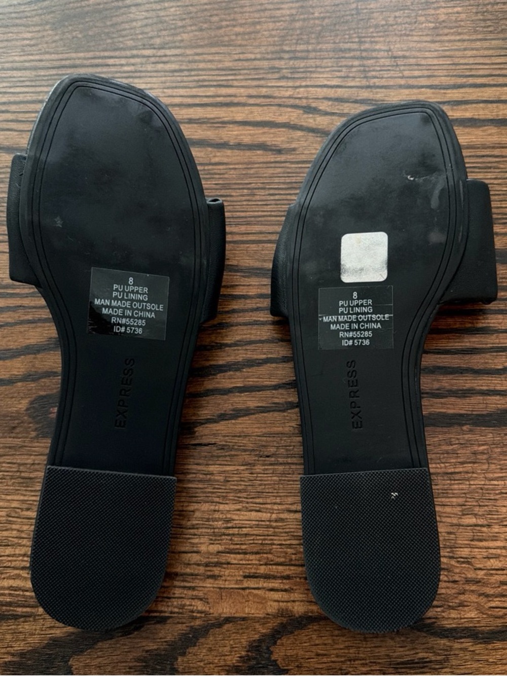 Express Black Ruched Slide Sandals - Picture 2 of 2